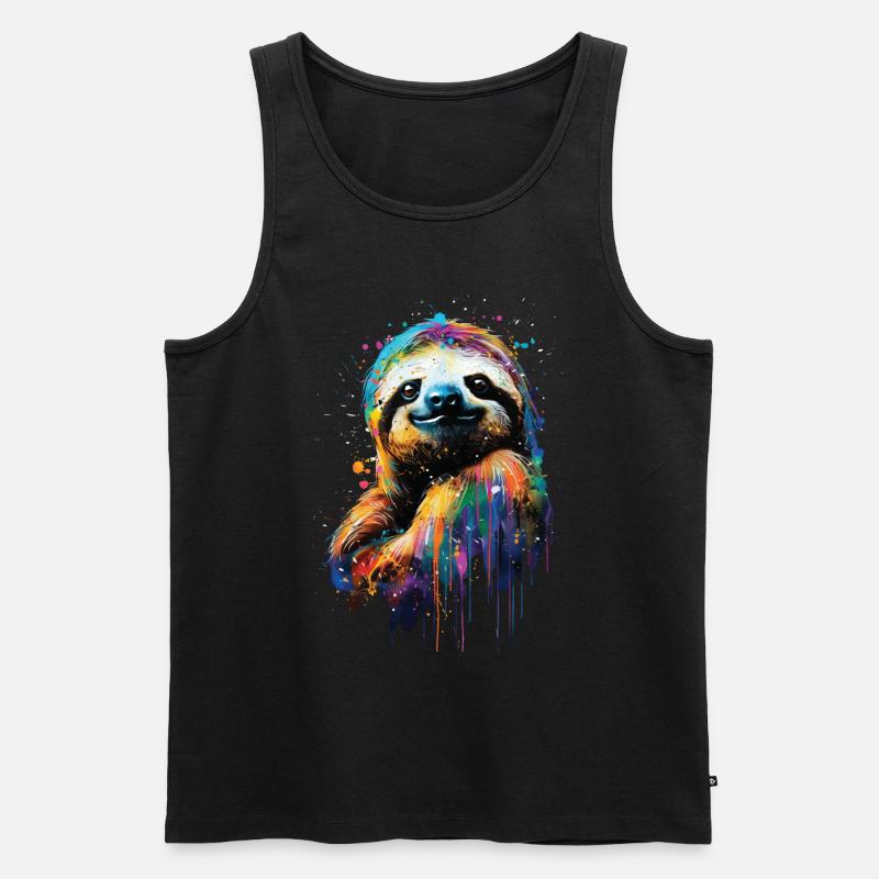 Faultier - Männer Premium Bio Tank Top - Schwarz