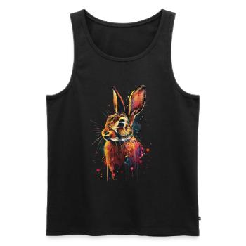 Kaninchen - Männer Premium Bio Tank Top - Schwarz - Vorne - Michal (187cm)