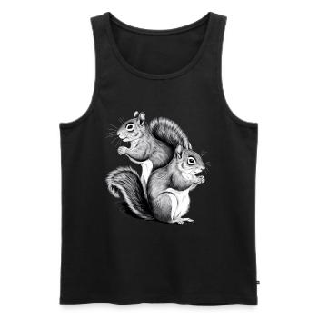 Squirrel - Men's Premium Organic Tank Top - black - Front - Michal (187cm)