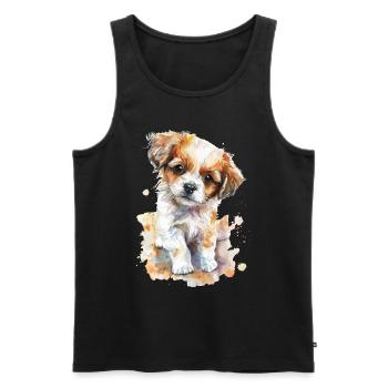 Chien - Débardeur bio Premium Homme - noir - Devant - Michal (187cm)