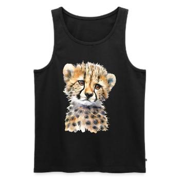 Cheetah - Men's Premium Organic Tank Top - black - Front - Michal (187cm)