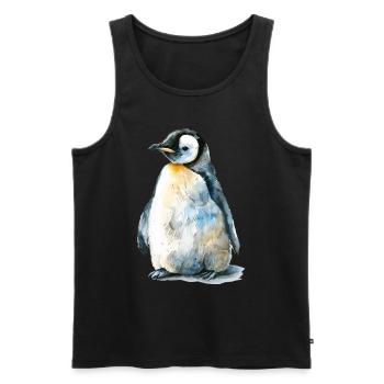 Penguin - Men's Premium Organic Tank Top - black - Front - Michal (187cm)
