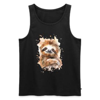 Sloth - Men's Premium Organic Tank Top - black - Front - AI Model Male 178 light (178cm)