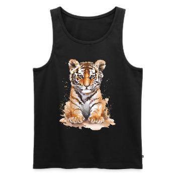 Tigre - Débardeur bio Premium Homme - noir - Devant - Michal (187cm)