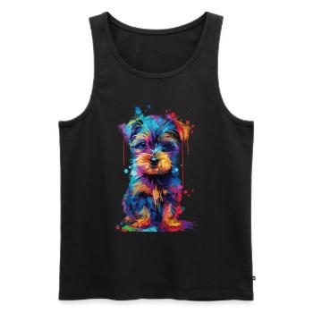 Chien - Débardeur bio Premium Homme - noir - Devant - Michal (187cm)