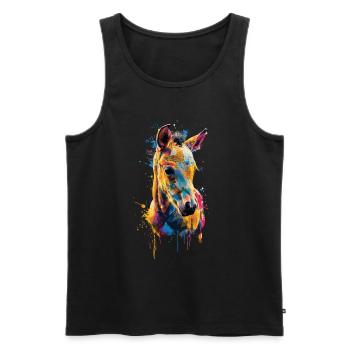 Pferd - Männer Premium Bio Tank Top - Schwarz - Vorne - AI Model Male 178 light (178cm)