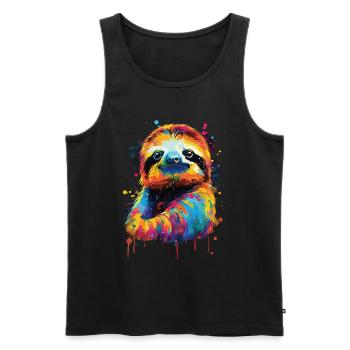 Sloth - Men's Premium Organic Tank Top - black - Front - AI Model Male 178 light (178cm)