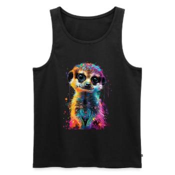 Meerkat - Men's Premium Organic Tank Top - black - Front - Michal (187cm)