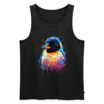 Penguin - Men's Premium Organic Tank Top - black - Front - Michal (187cm)