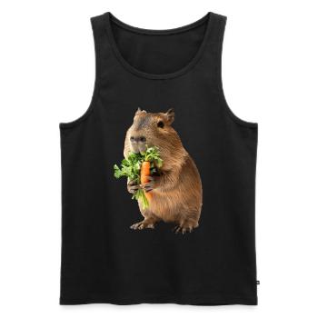 Capybara - Men's Premium Organic Tank Top - black - Front - Michal (187cm)