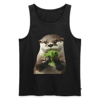 Otter - Männer Premium Bio Tank Top - Schwarz - Vorne - AI Model Male 178 light (178cm)