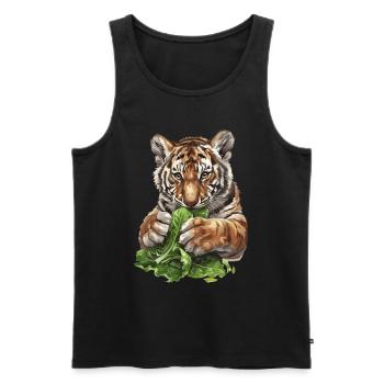 Tigre - Débardeur bio Premium Homme - noir - Devant - Michal (187cm)