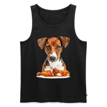 Chien - Débardeur bio Premium Homme - noir - Devant - Michal (187cm)