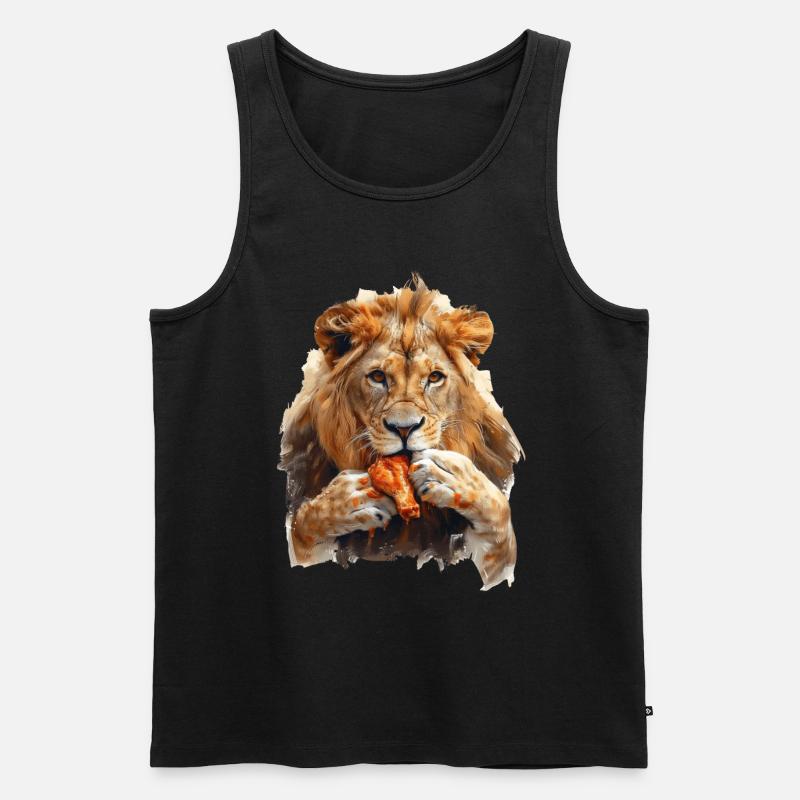 Löwe - Männer Premium Bio Tank Top - Schwarz