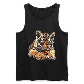 Tigre - Débardeur bio Premium Homme - noir - Devant - Michal (187cm)