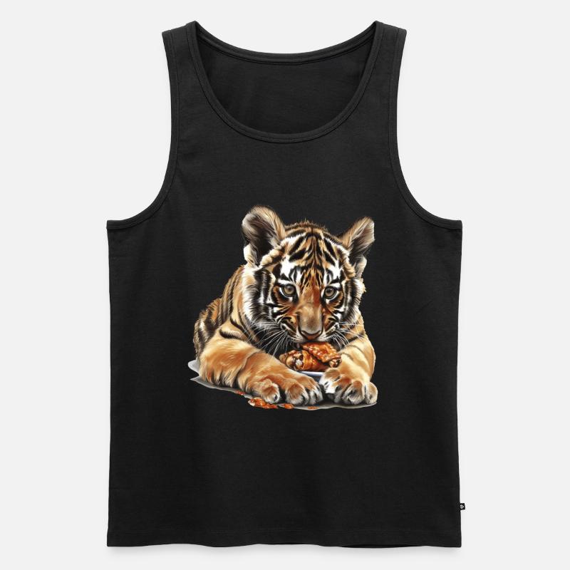 Tiger - Männer Premium Bio Tank Top - Schwarz