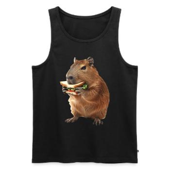 Capybara - Men's Premium Organic Tank Top - black - Front - Michal (187cm)