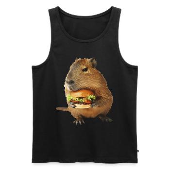 Capybara - Men's Premium Organic Tank Top - black - Front - Michal (187cm)