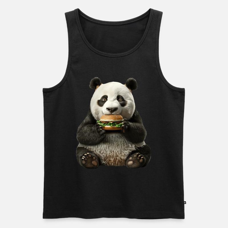Panda - Men's Premium Organic Tank Top - black