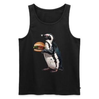 Penguin - Men's Premium Organic Tank Top - black - Front - Michal (187cm)