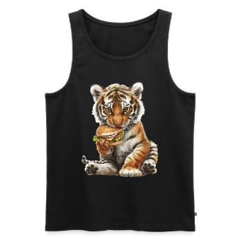 Tigre - Débardeur bio Premium Homme - noir - Devant - Michal (187cm)