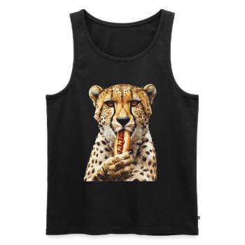 Cheetah - Men's Premium Organic Tank Top - black - Front - Michal (187cm)