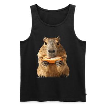 Capybara - Men's Premium Organic Tank Top - black - Front - Michal (187cm)