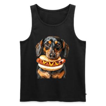 Chien - Débardeur bio Premium Homme - noir - Devant - Michal (187cm)
