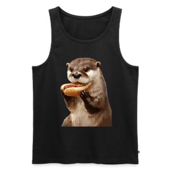 Otter - Männer Premium Bio Tank Top - Schwarz - Vorne - AI Model Male 178 light (178cm)