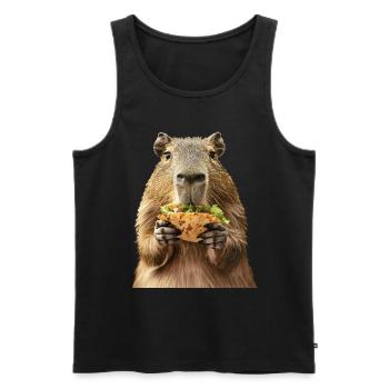 Capybara - Men's Premium Organic Tank Top - black - Front - Michal (187cm)