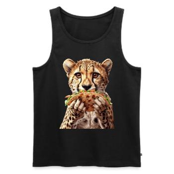 Cheetah - Men's Premium Organic Tank Top - black - Front - Michal (187cm)