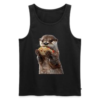 Otter - Männer Premium Bio Tank Top - Schwarz - Vorne - AI Model Male 178 light (178cm)