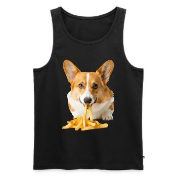 Corgi gallois Pembroke - Débardeur bio Premium Homme - noir - Devant - AI Model Male 178 light (178cm)