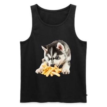 Sibirischer Husky - Männer Premium Bio Tank Top - Schwarz - Vorne - AI Model Male 178 light (178cm)