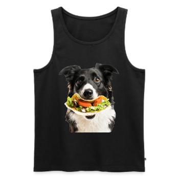 Border Collie - Men's Premium Organic Tank Top - black - Front - AI Model Male 178 light (178cm)