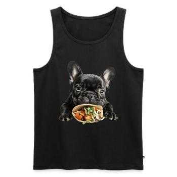 French Bulldog - Männer Premium Bio Tank Top - Schwarz - Vorne - Michal (187cm)
