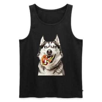 Siberian Husky - Men's Premium Organic Tank Top - black - Front - AI Model Male 178 light (178cm)