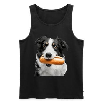 Border Collie - Men's Premium Organic Tank Top - black - Front - Michal (187cm)