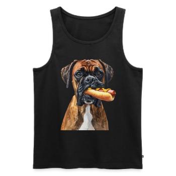 Boxer - Men's Premium Organic Tank Top - black - Front - Michal (187cm)