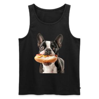 Boston Terrier - Débardeur bio Premium Homme - noir - Devant - AI Model Male 178 light (178cm)