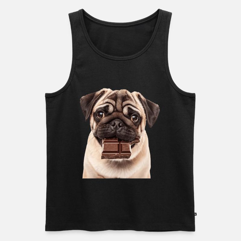 Mops - Männer Premium Bio Tank Top - Schwarz