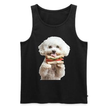 Bichon Frisé - Männer Premium Bio Tank Top - Schwarz - Vorne - AI Model Male 178 light (178cm)