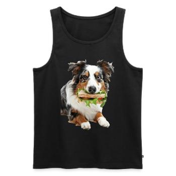 Australischer Schäferhund - Männer Premium Bio Tank Top - Schwarz - Vorne - AI Model Male 178 light (178cm)