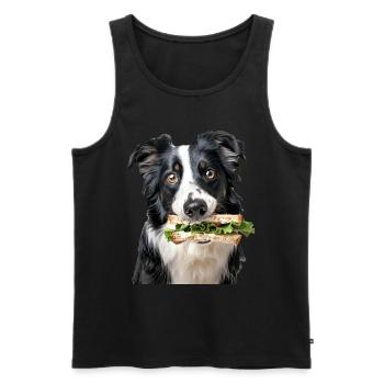 Border Collie - Men's Premium Organic Tank Top - black - Front - AI Model Male 178 light (178cm)