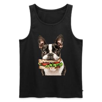 Boston Terrier - Débardeur bio Premium Homme - noir - Devant - AI Model Male 178 light (178cm)