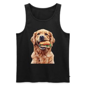 Golden retriever - Débardeur bio Premium Homme - noir - Devant - AI Model Male 178 light (178cm)