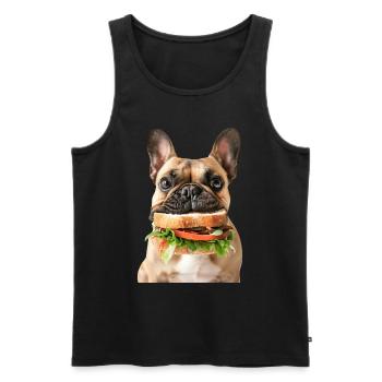 Bouledogue français - Débardeur bio Premium Homme - noir - Devant - Michal (187cm)