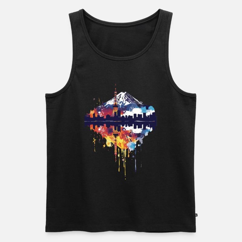 Fuji - Männer Premium Bio Tank Top - Schwarz