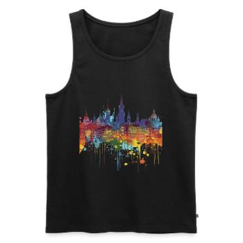 Stargard - Männer Premium Bio Tank Top - Schwarz - Vorne - Michal (187cm)