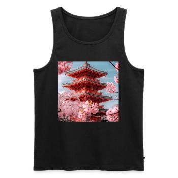 Japan - Männer Premium Bio Tank Top - Schwarz - Vorne - AI Model Male 178 light (178cm)